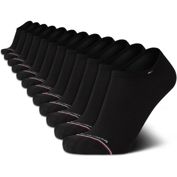 Men Black 12 or 10 Pack Cushion Comfort Athletic Low Cut No Show Ankle Socks - Picture 1 of 6